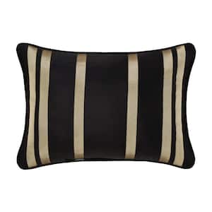 Charleston Black Polyester Boudoir Decorative Throw Pillow 15 x 20 in.