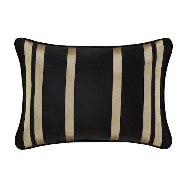 Unbranded Charleston Black Polyester Boudoir Decorative 15 in. x 20 in. Throw Pillow