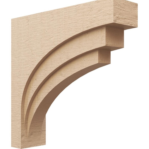 Ekena Millwork 8 in. x 32 in. x 32 in. Thin Rockford Rough Cedar Woodgrain TimberThane Corbel, Primed Tan