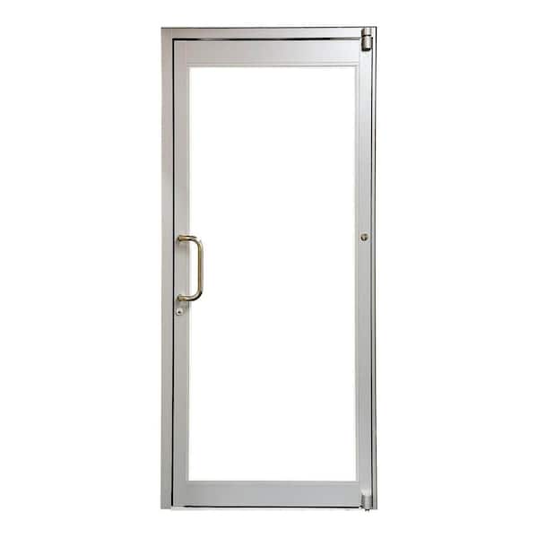Teza SF55 Series Store Door 36 in. x 84 in. Right-Hand/Outswing Silver Aluminum Prehung Commercial Door w No Fire Rating