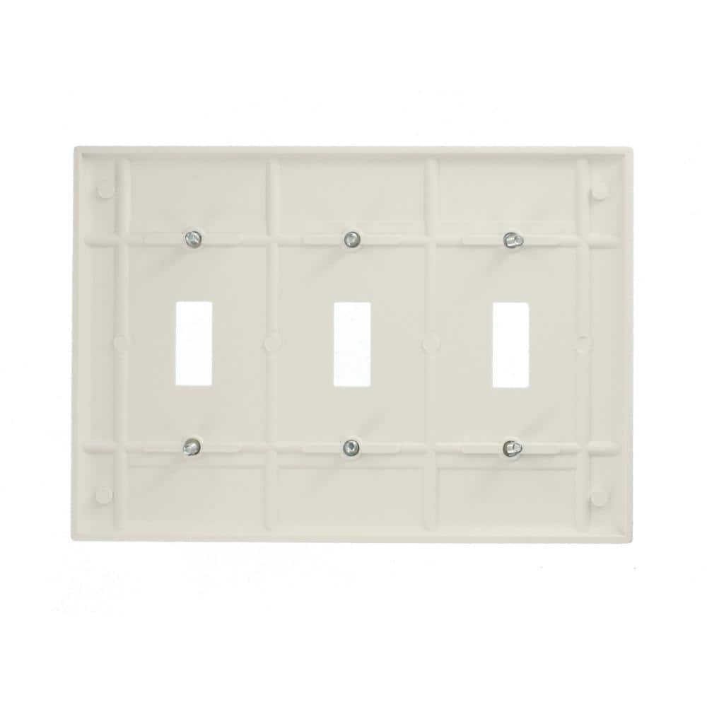 White 3-Gang Toggle Switch Wall Plate