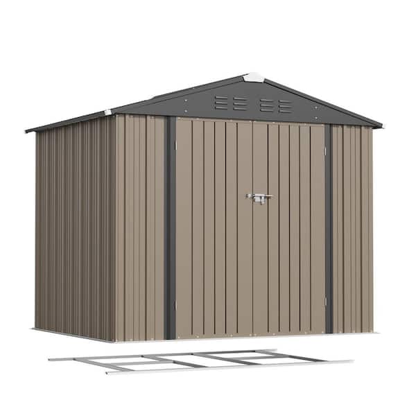 Tozey 8 ft. W x 6 ft. D Outdoor Storage Metal Shed Lockable Metal