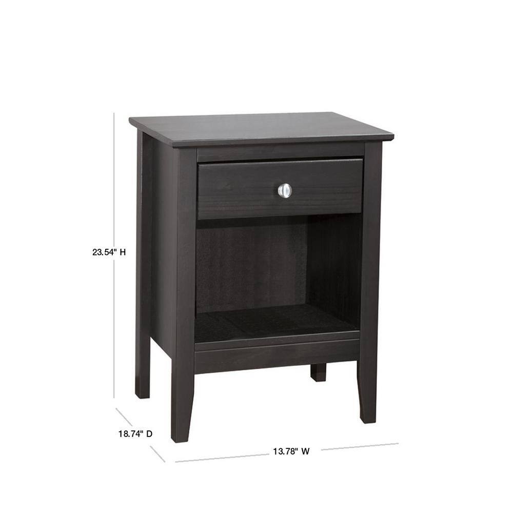 Easy Pieces 18.75 in. W White Rectangle Solid Wood Single Drawer End Table with Cubby - thumbnail 7