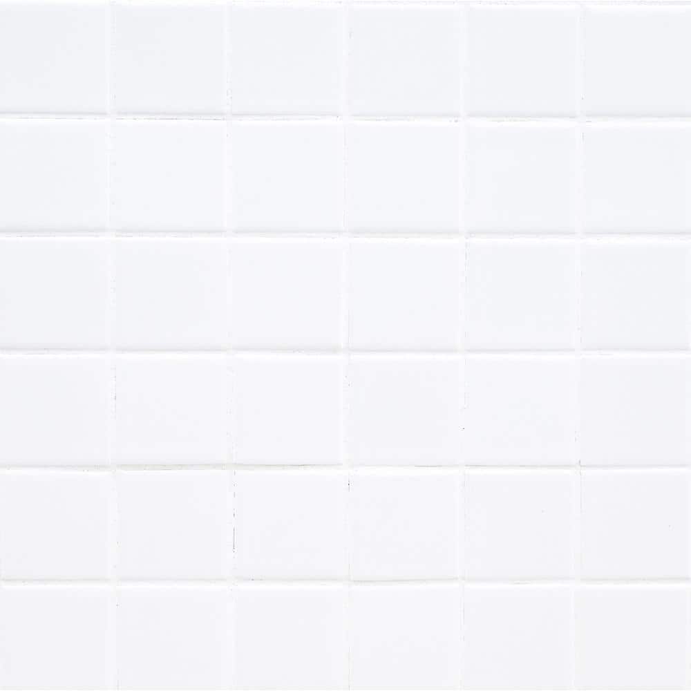 Retro White 2 in Square 12 in. x 12 in. x 0.24 in. Matte Porcelain Mesh-Mounted Floor and Wall Tile (15 sq. ft./Case) price history on PriceWatchPro