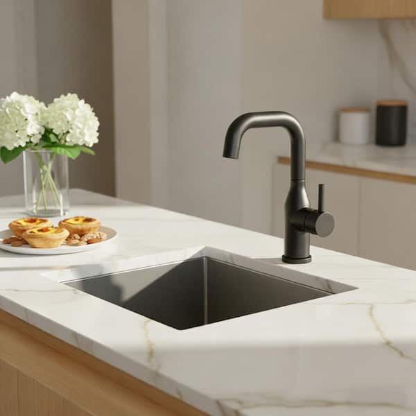 Single Handle Bar Faucet Deckplate Not Included in Matte Black