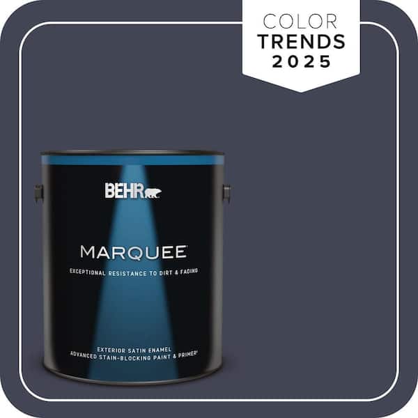BEHR MARQUEE 1 gal. #PPU15-19 Black Sapphire Satin Enamel Exterior Paint & Primer
