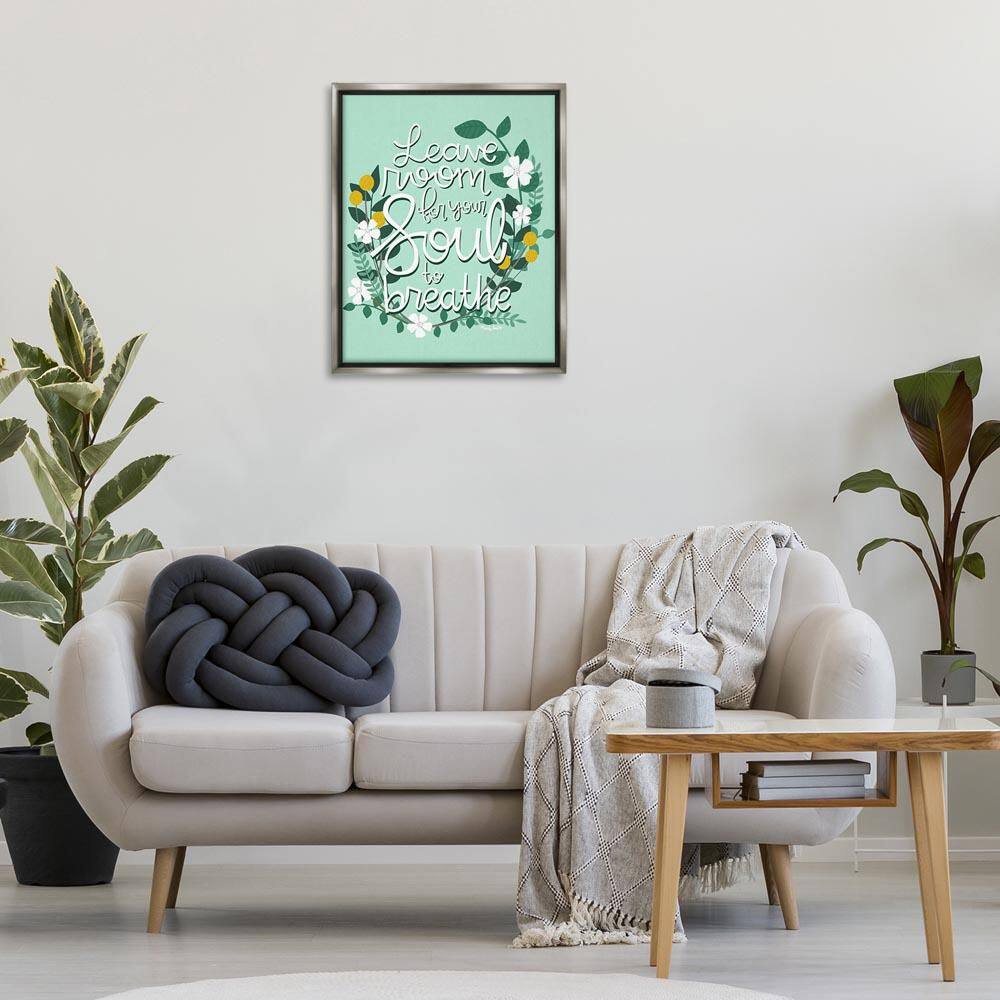 Room For Soul To Breathe by Mandy Ford Art + Illustration Gray Floater Frame Typograph Graphic Art Print 31 in. x 25 in. price history on PriceWatchPro