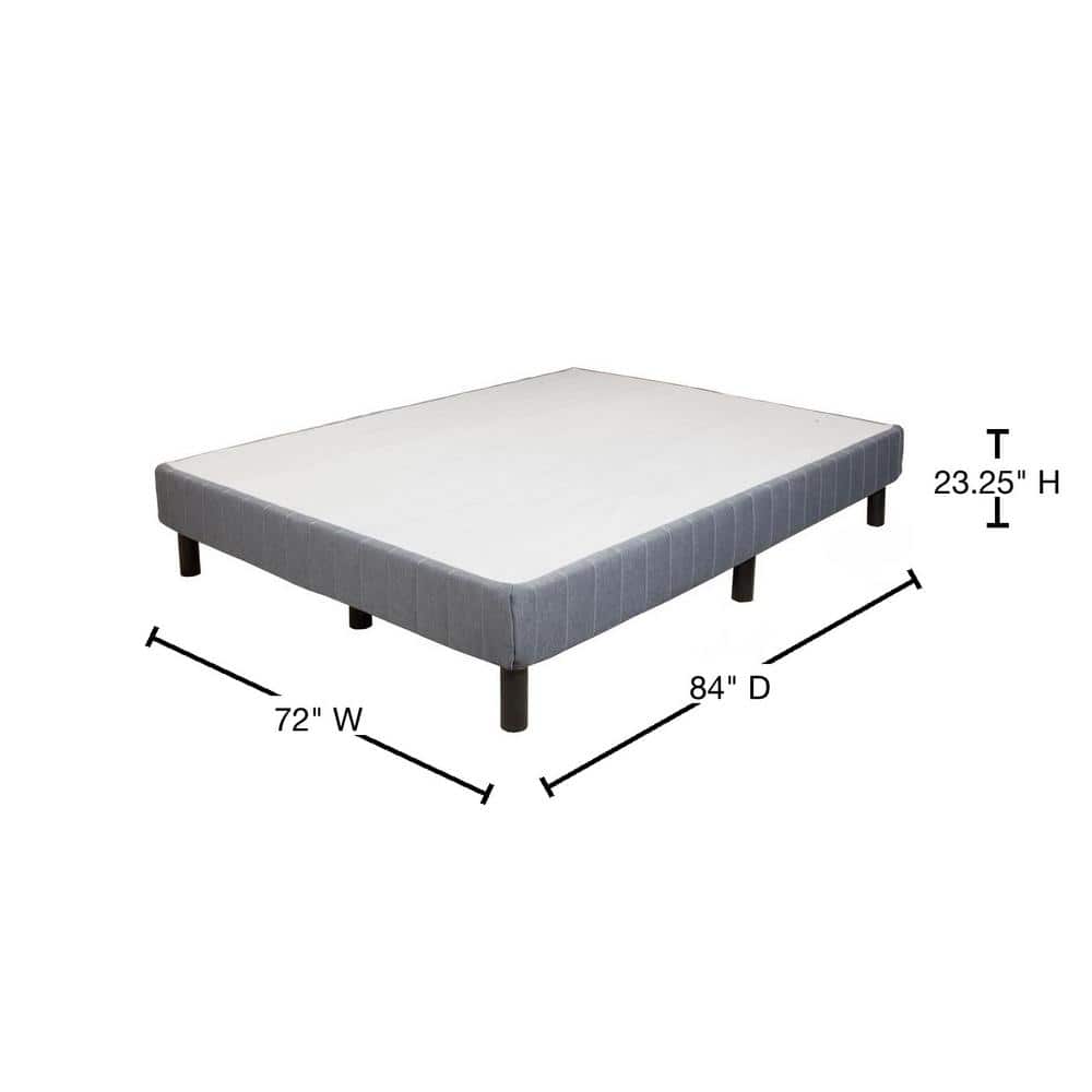 Cal King Upholstered Metal Platform Bed Frame