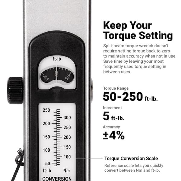Capri Tools 31202-250FL 30-250 Foot Pound Industrial Torque Wrench