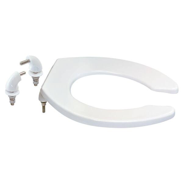 EZ-FLO Round Commercial-Grade Plastic Open Front Toilet Seat in White