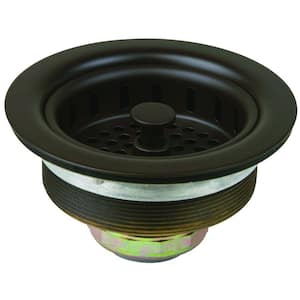 3-1/2 in. Post Style Basket Strainer with Nut and Washer in Oil Rubbed Bronze