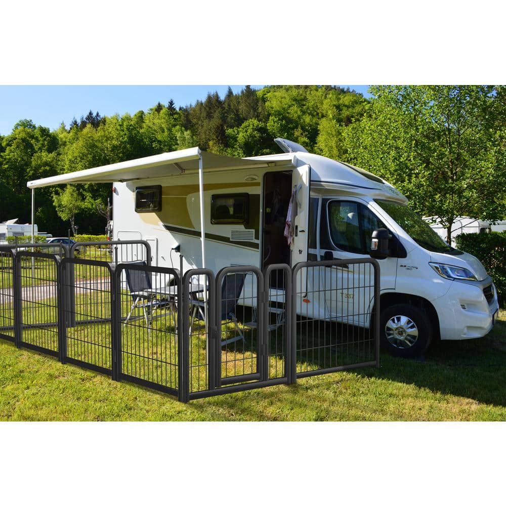 Dog Playpen 8 Panel Dog Fence 24 in. Pet Pen for Small Dogs Pet Exercise Pe