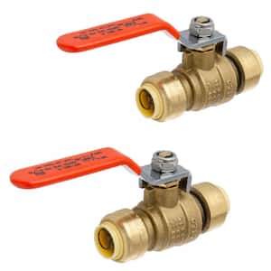 1/2 in. Brass Push-Fit Ball Valve (2-Pack)