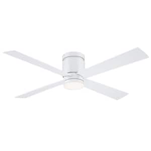 Kwartet 52 in. Indoor/Outdoor Matte White Ceiling Fan with Light Kit