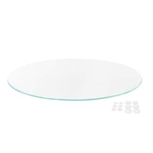 52 in. Round Clear Low Iron Glass Table Top 1/4 in. Thick Flat Edge Polish Tempered