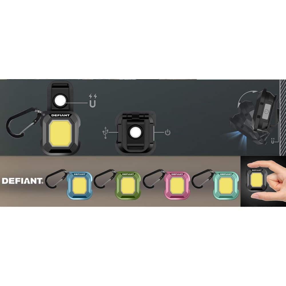 2-Pack 200lm Mini Rechargeable Multi-Use Utility Light with Key Ring