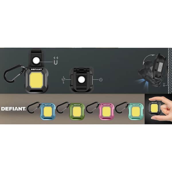 2-Pack 200lm Mini Rechargeable Multi-Use Utility Light with Key Ring