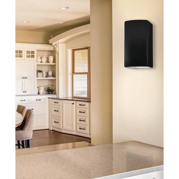 Ambiance Collection 5.25 in. 1 Light Carbon Matte Black Ceramic Wall Sconce