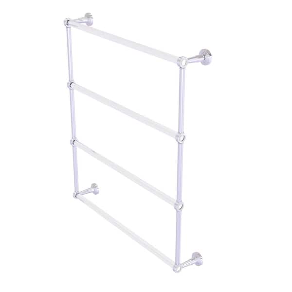 Allied Brass Pacific Beach 30 in. 4-Tier Ladder Towel Bar with Groovy Accents in Polished Chrome