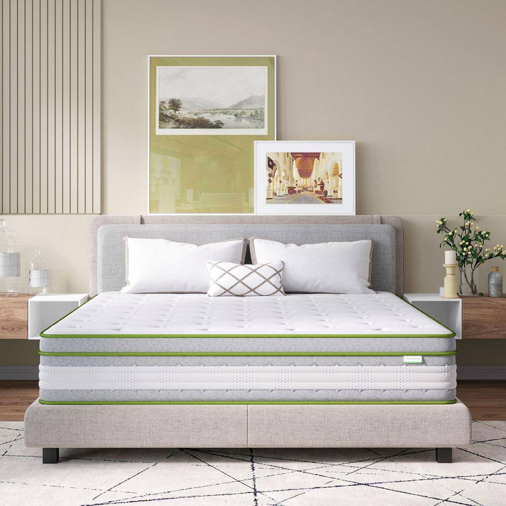 Novilla 12 in. Medium Gel Foam and Innerspring Mattress, Tight Top ...