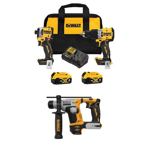 20V Max Lithium-Ion Cordless 3-Tool Combo Kit & 5/8 in. SDS Plus Hammer Drill w/ (2) Flexvolt 6 Ah Batteries & Charger