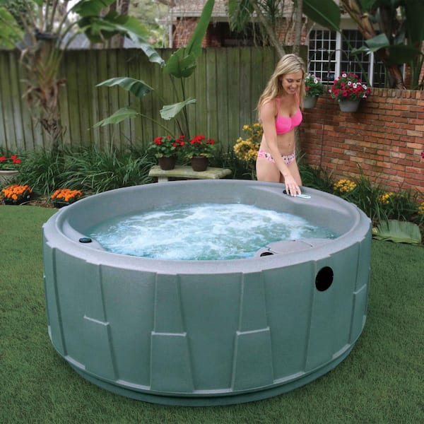 AquaRest Spas Select 200 5-Person Plug and Play Hot Tub with 20 Stainless Jets and LED Waterfall in Graystone
