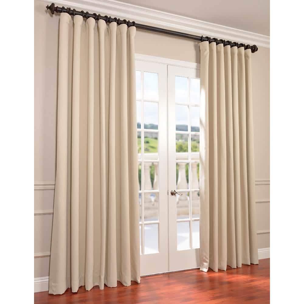 Eggnog Extra Wide Blackout Polyester Puddle Length Curtain Panel