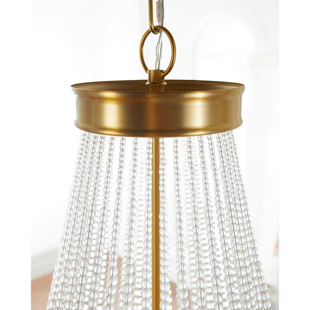 Burnished Brass 12-Light Empire Chandelier with Candelabra Bulbs