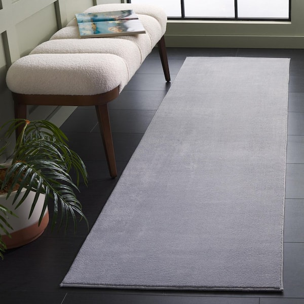Loft Gray 2 ft. x 7 ft. Machine Washable Modern Solid Runner Rug