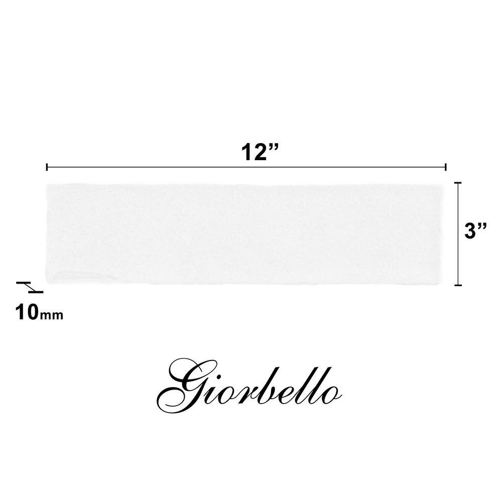 White Glossy 3x12 Rectified Ceramic Wall and Floor Tile