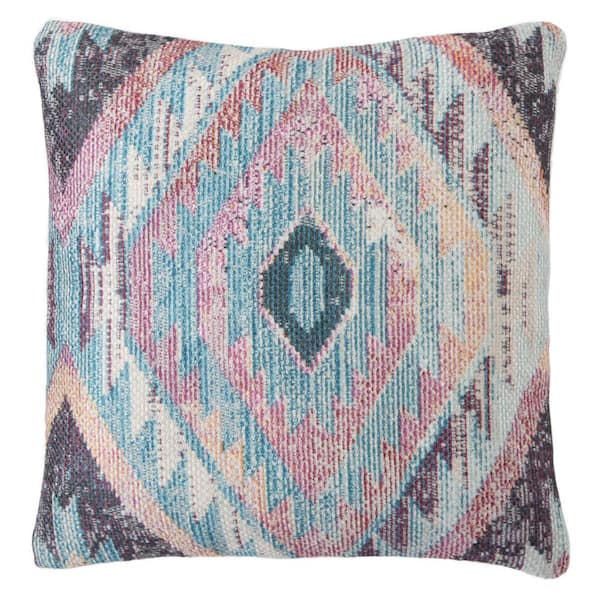Jaipur Living Sinai Indoor/ Outdoor Tribal Blue/ Multicolor Throw Pillow 18 in.