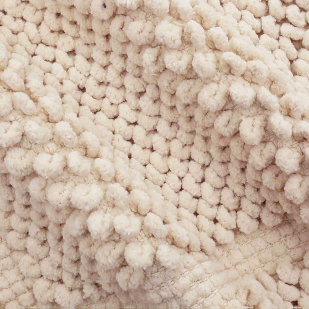 Ivory Chenille Cotton Non-Slip Bath Mat 17" x 24"