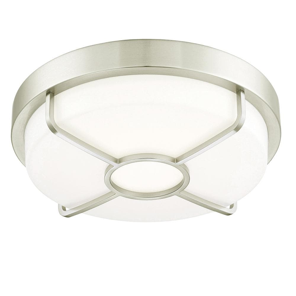 14" Brushed Nickel LED Smart Ceiling Light with Acrylic Shade
