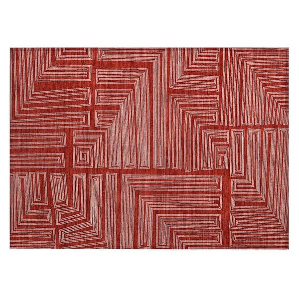 Chantille Machine Washable Indoor/Outdoor Abstract ACN1045 Red 1 ft. 8 in. x 2 ft. 6 in. Area Rug