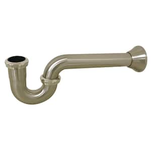 Vintage 1-1/2 in. Brass P- Trap in Brushed Nickel