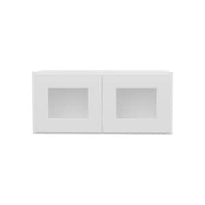 27 in. W x 12 in. D x 12 in. H in Shaker White Ready to Assemble Wall Kitchen Cabinet with No Glasses