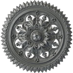 21-5/8 in. x 2-1/2 in. York Urethane Ceiling Medallion (Fits Canopies upto 3-5/8 in.), Platinum
