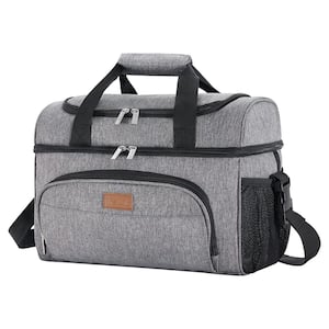 21 qt. Large Lightweight Food and Beverage Jug Cooler Bag in Gray Double Layer Picnic, Camping