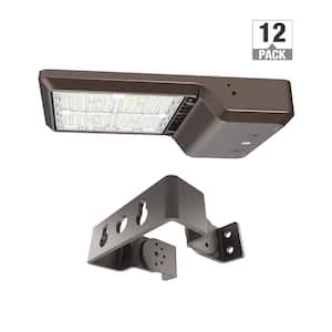 175-Watt Equivalent Integrated LED Bronze Area Light with Trunnion Mount Kit TYPE 5 Adjustable Lumens and CCT (12-Pack)