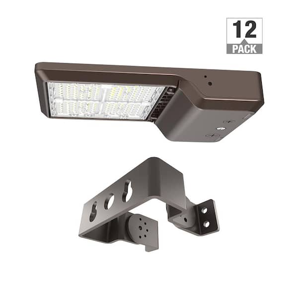 ETI LIGHTING 175-Watt Equivalent Integrated LED Bronze Area Light with Trunnion Mount Kit TYPE 5 Adjustable Lumens and CCT (12-Pack)