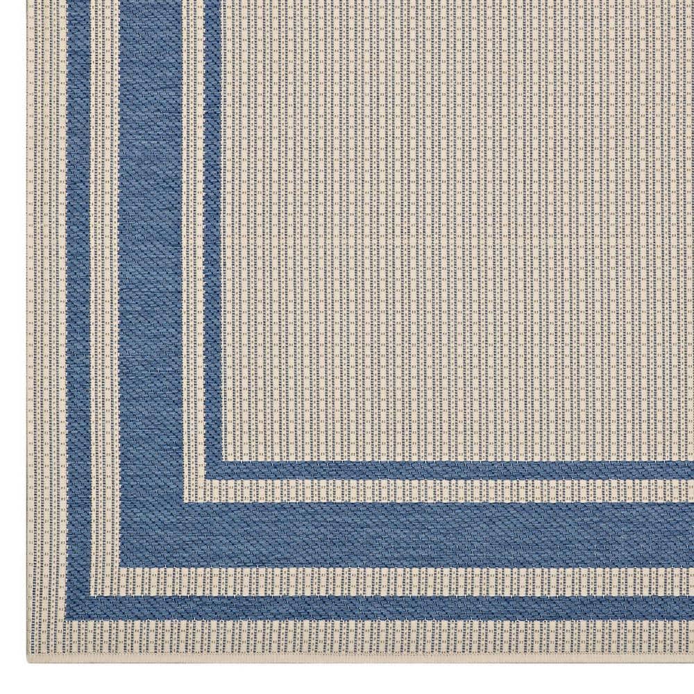 Modway Rim Blue and Beige 5'x8' Easy-Care Outdoor Area Rug