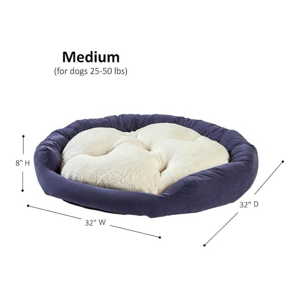 Happy Hounds Casey Large Rectangle Indoor/Outdoor Denim Dog Bed, Blue