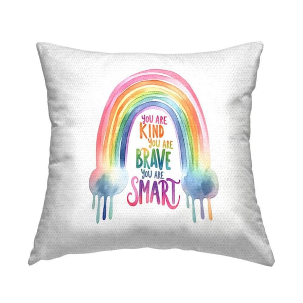 Stupell Industries Modern Inspiring Rainbow Outdoor Printed Throw Pillow by Amanda Greenwood