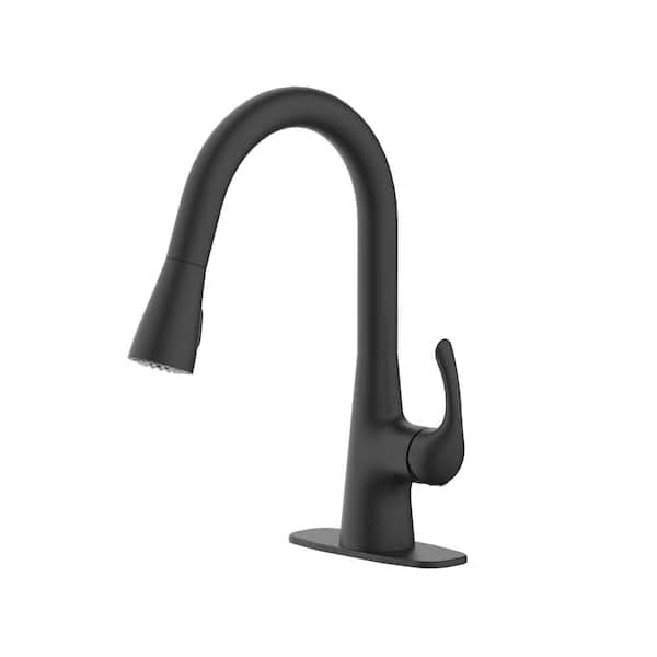 Glacier Bay Clare Single Handle Pull Down Laundry Utility Faucet in Matte Black