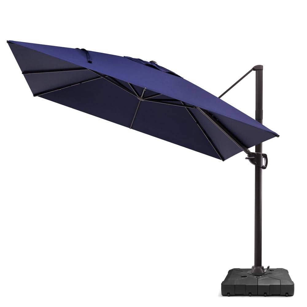 11.5 ft. Square Aluminum Cantilever Offset Tiltable 360° Swivel Patio Umbrella in Navy Blue with 260 lbs. Base Stand price history on PriceWatchPro