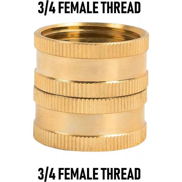 Cubilan - 3/4 in. Garden Hose Adapter, Solid Brass Hose Connectors, Hose Connector with 2 Extra Washers (2-Pack)