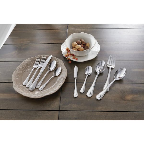 65-Piece 18/10 Stainless Steel French Perle Flatware Set (Service for Set for 12)