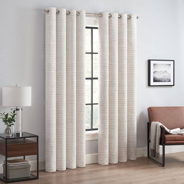 Eclipse Magnitech Cannes Textured Solid 100% Blackout Rod Pocket Panel, 40 x 63 - Ivory