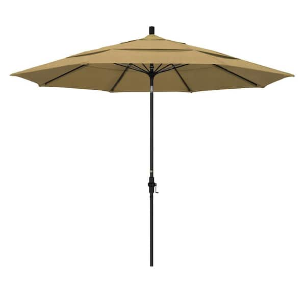 California Umbrella 11 ft. Fiberglass Collar Tilt Double Vented Patio ...