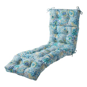 22 in. x 72 in. Outdoor Chaise Lounge Cushion in Baltic Paisley